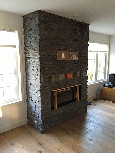 stone veneer firplace