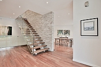 Silver Fox Panel ErthCoverings ACCENT WALL STAIRCASE
