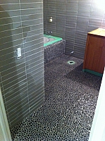 STONE TILE GLASS TILE AND ERTHCOVERINGS CHARCOAL PEBBLES
