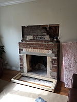 fireplace build before