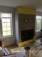 stone fireplace build