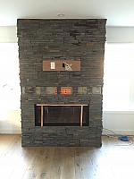 stone fireplace